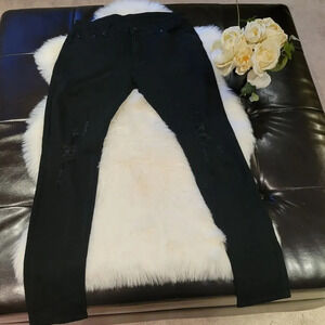NWOT Distressed Relax  Fit Black Jeans